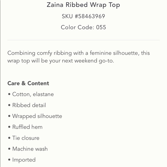 Anthropologie | ZAINA RIBBED WRAP TOP | Size M - Picture 6 of 6